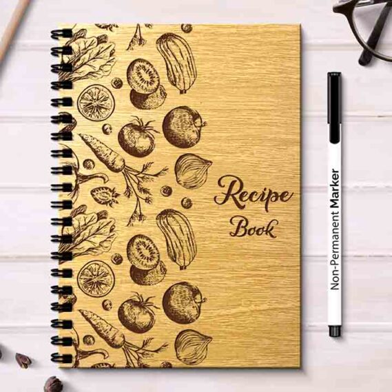 Wooden Cover Reusable Diary For Office A5 Size