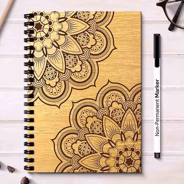Wooden Cover Reusable Notebook for Children A5