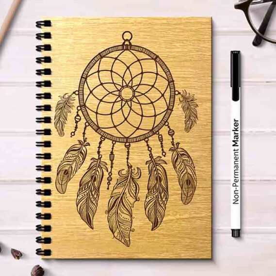 A Wooden Cover Reusable Diary For Adult A5 Size