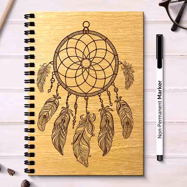 Wooden Cover Reusable Diary for Adults A5