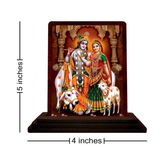 wooden Radha Krishna idol for car dashboard