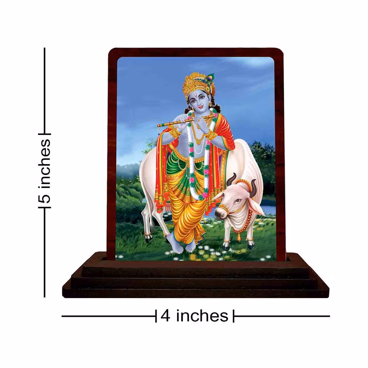 Krishna Wooden Idol 4x5 Inch Gift Showpiece