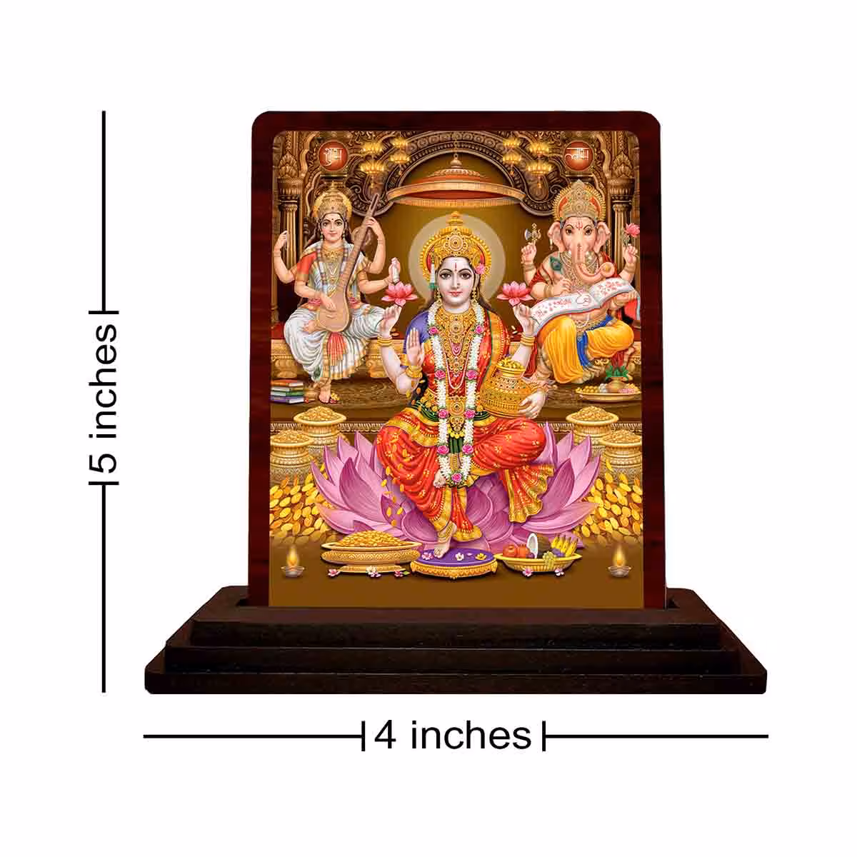 Ganesh Wooden Idol 4x5 Inch for Mandir