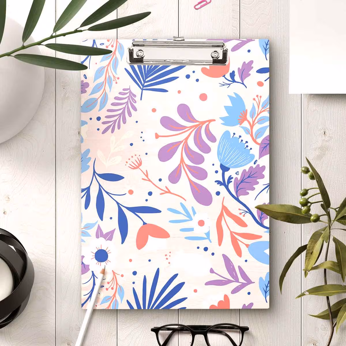 Exam Board Clipboard 9x12 Inch Floral Artists
