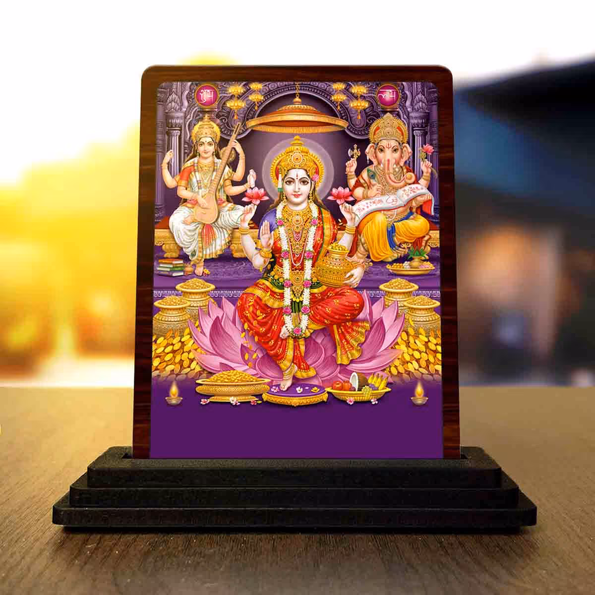 Ganesh Wooden Idol 4x5 Inch for Living Room