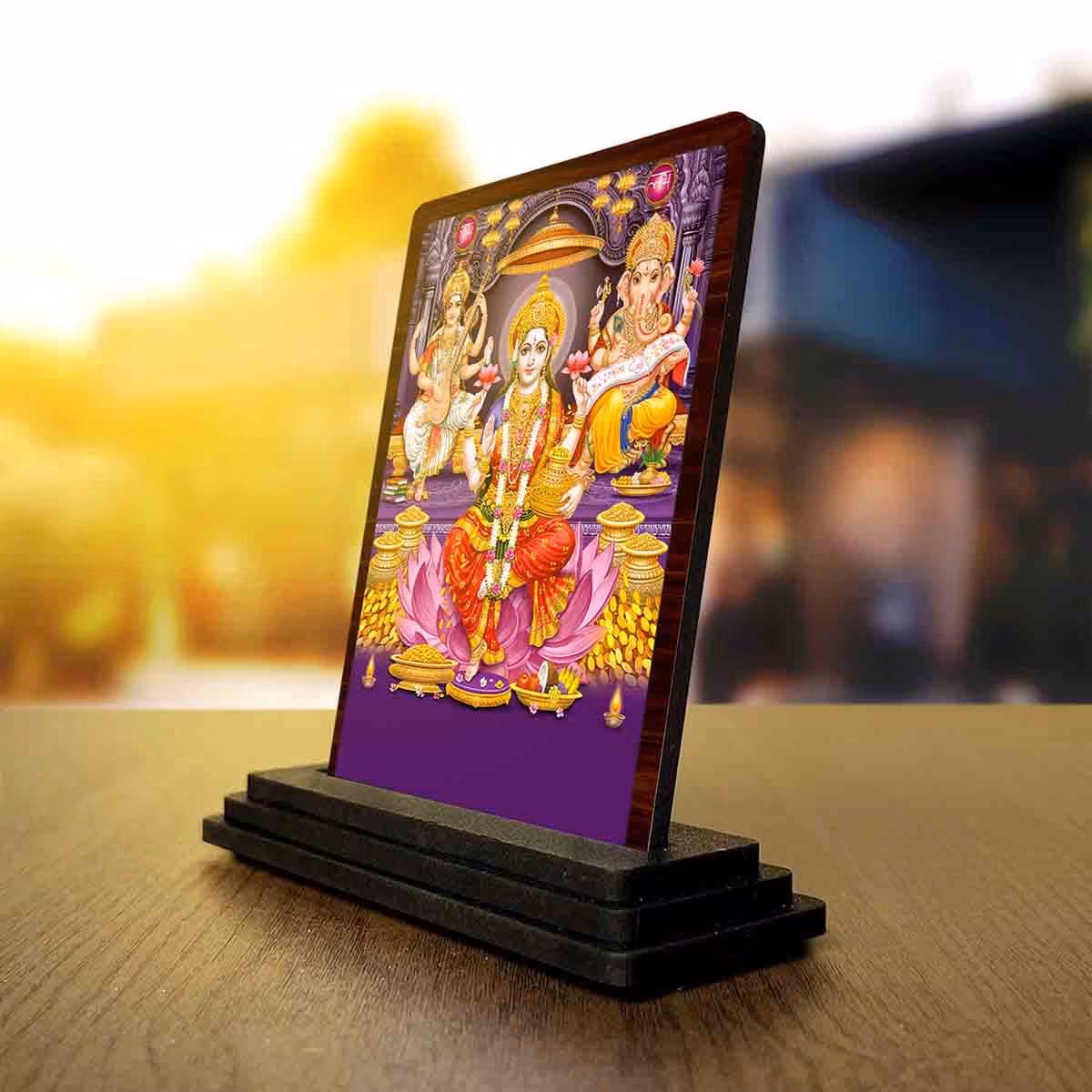 Ganesh Wooden Idol 4x5 Inch for Living Room