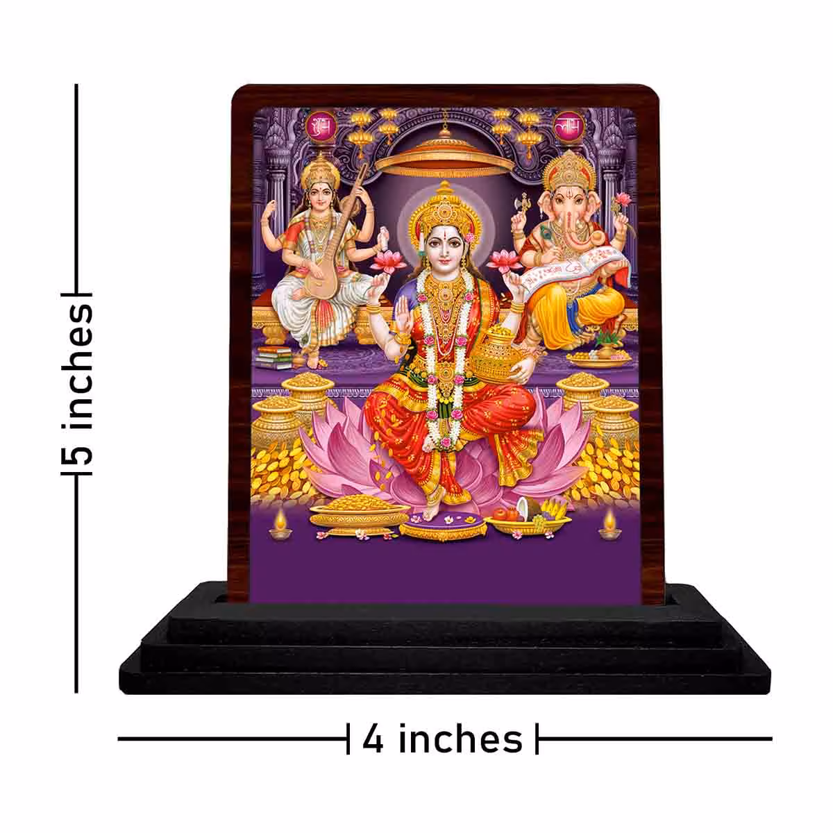 Ganesh Wooden Idol 4x5 Inch for Living Room