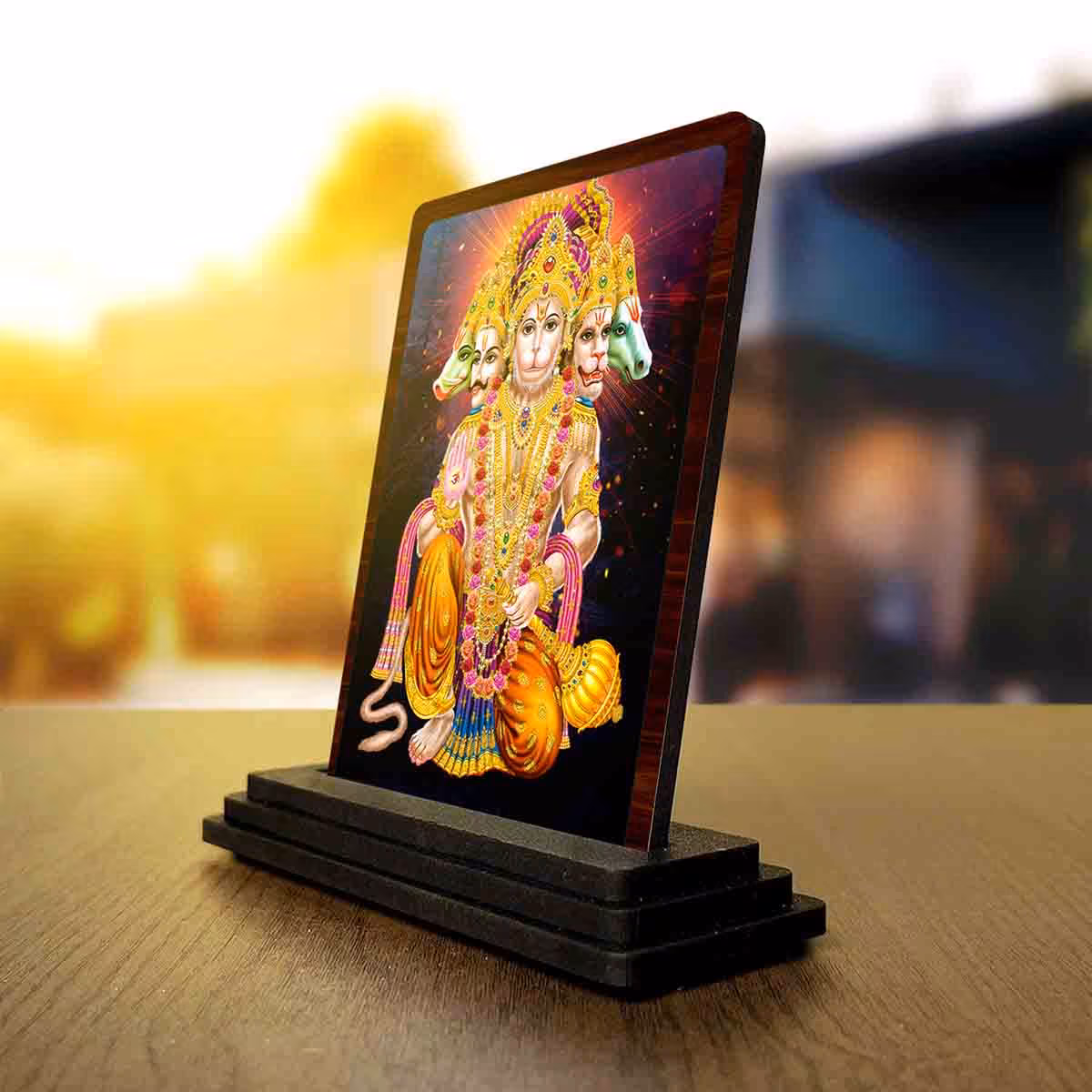 Panchmukhi Hanuman Wooden Idol 4x5 Inch for Home