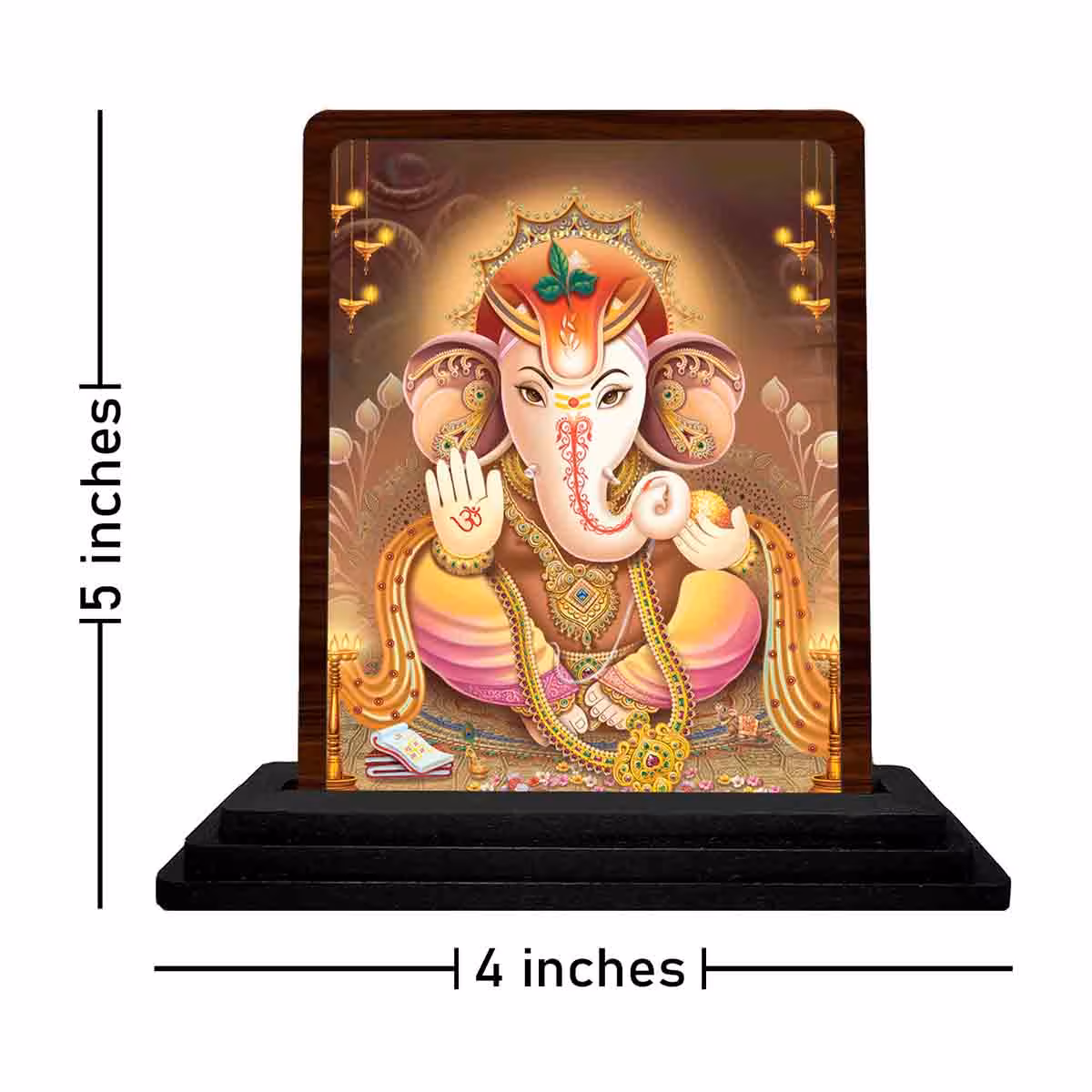 Ganpati Wooden Idol 4x5 Inch for Home Puja