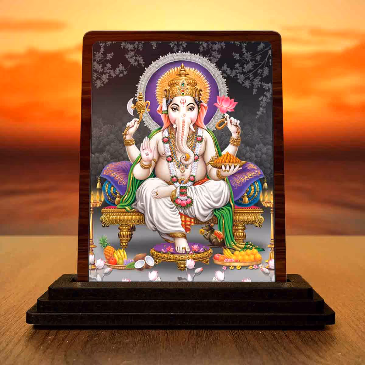 Ganesha Wooden Idol 4x5 Inch