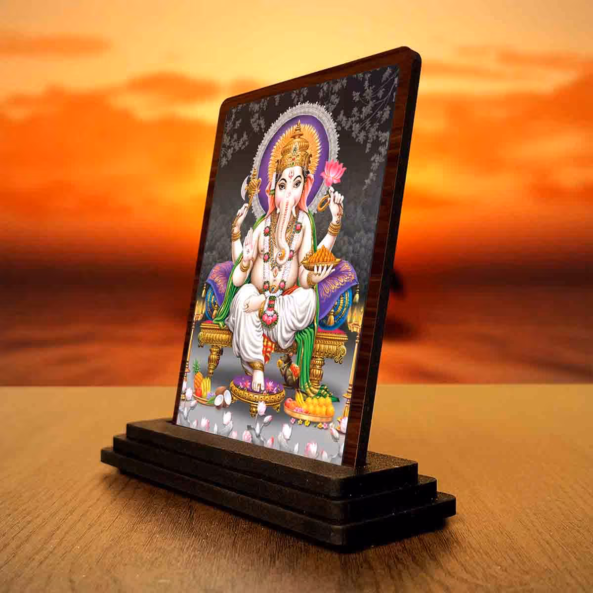 Ganesha Wooden Idol 4x5 Inch