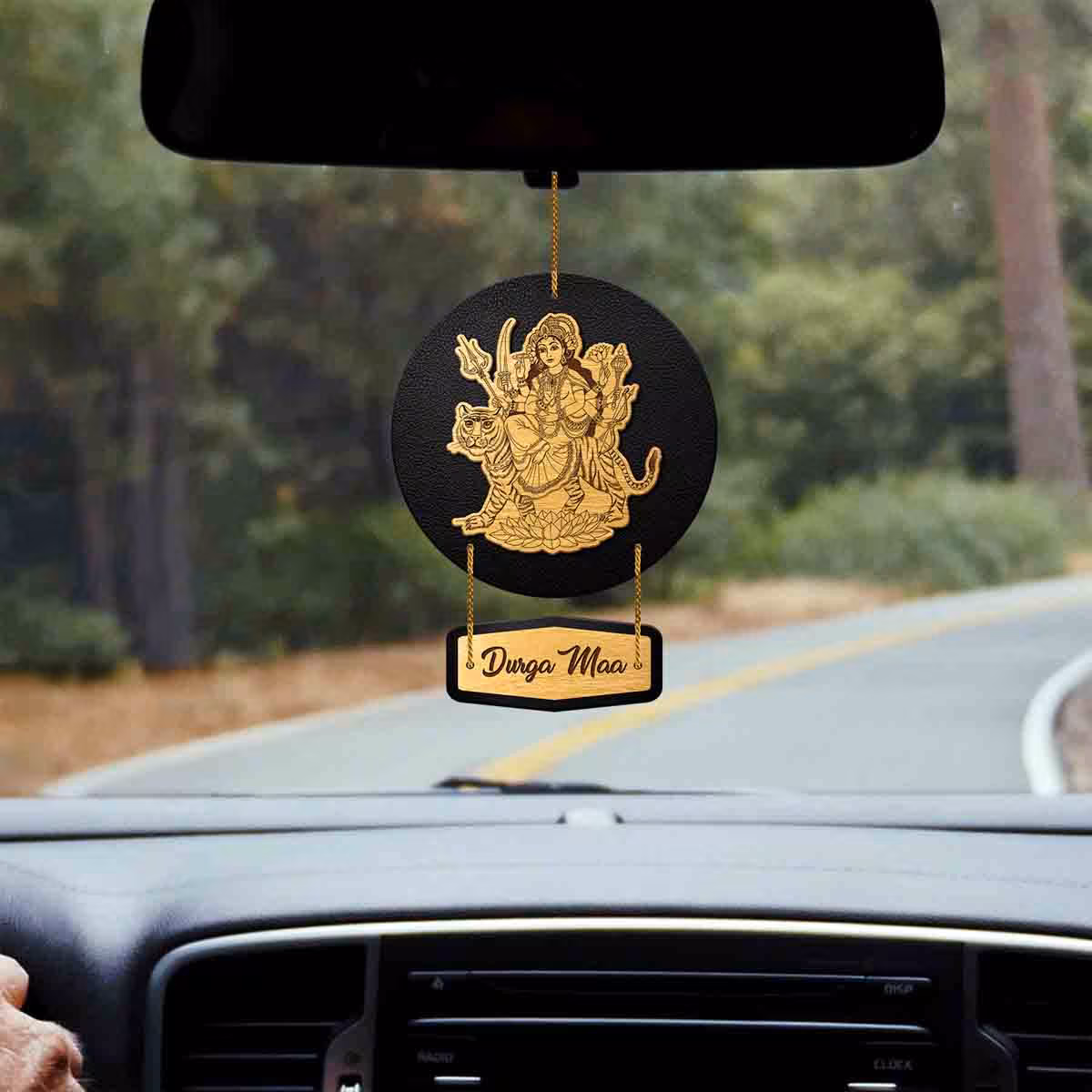 Durga Mata Car Hanging for Meditation 5x3 Inch