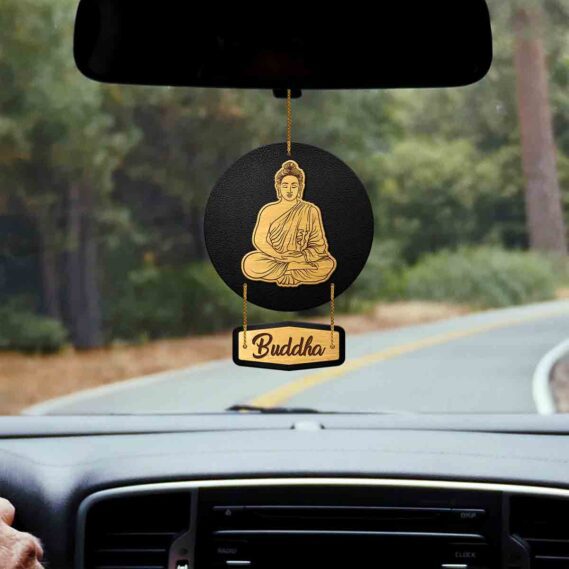 Buddha Car Decor for Good Vibes Gautama Buddha Car Hanging for Inner Peace (Size 5x3 in)