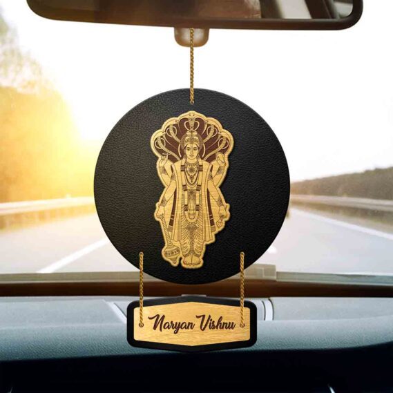 Narayan Vishnu Car Hanging for Relaxation Vasudeva Car Decor for Serenity (Size 5x3 in)