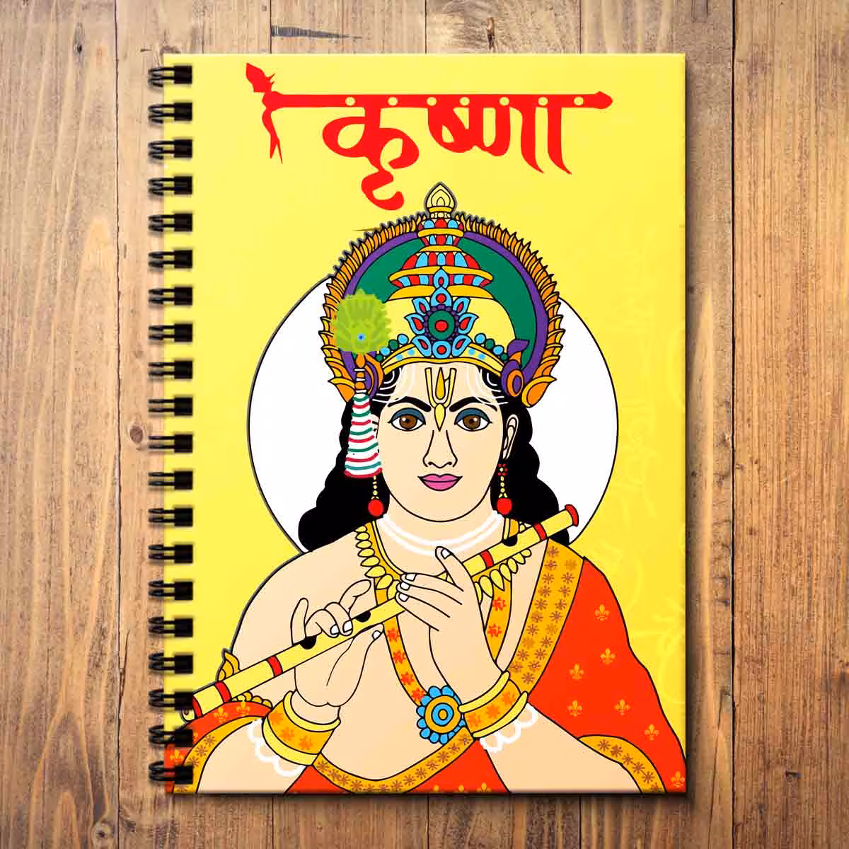 Wooden Notebook A5 Kanhaiya God