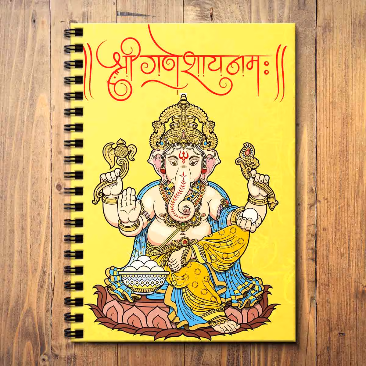 Wooden Notebook A5 Ganapati Bappa