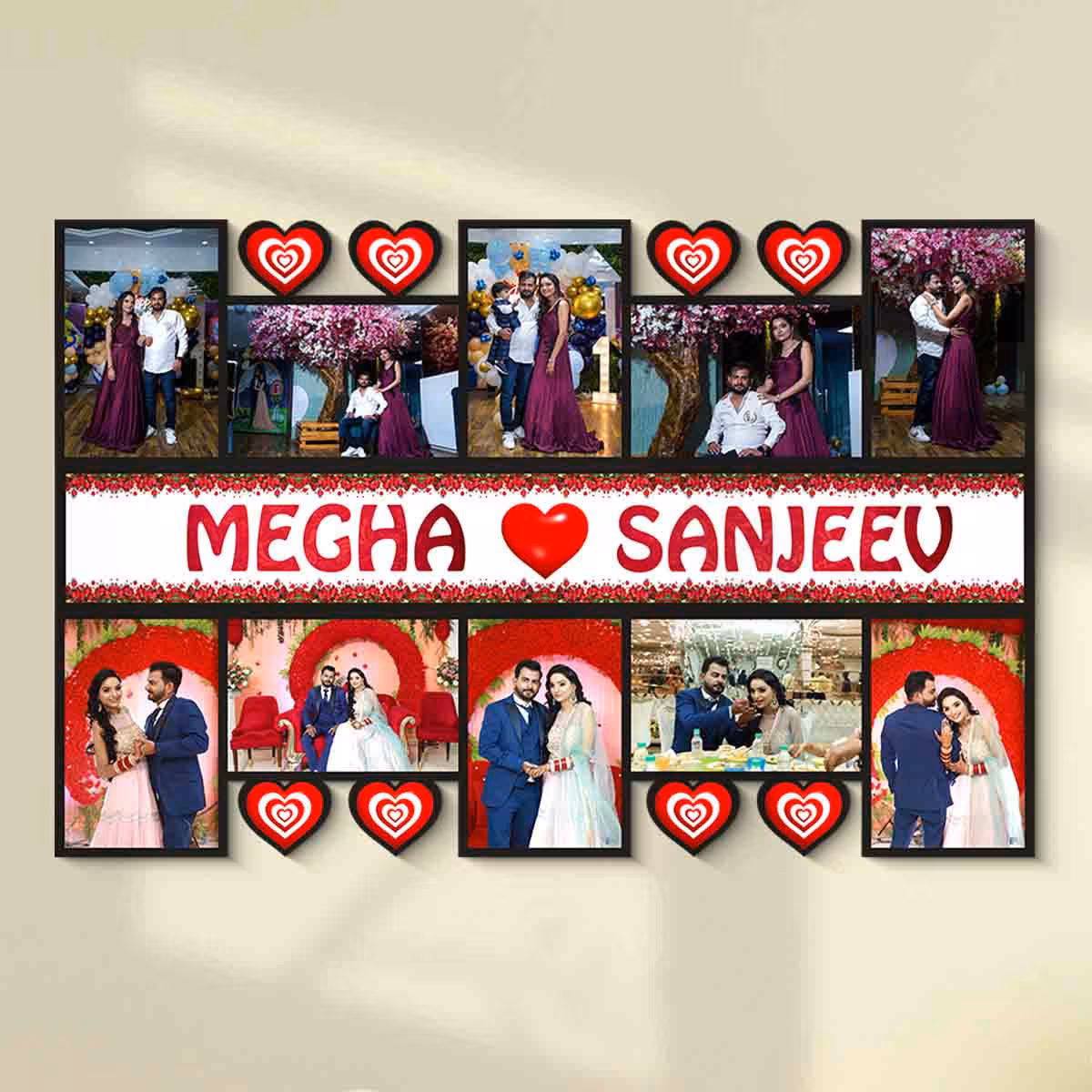 Couple Personalized Photo Frame 10 Photos 12x18 Inch