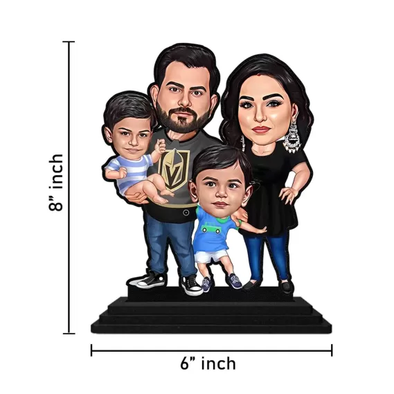 A Customized Family Caricature Idol Showpiece for home decor (Size : 6x8 inches)