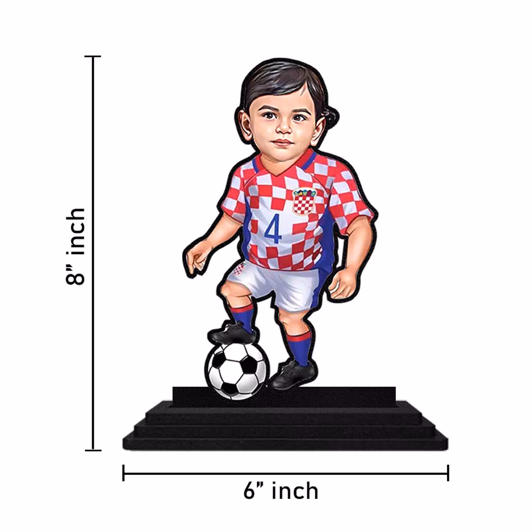 Customized Football Player Caricature Statue 6x8 Inch