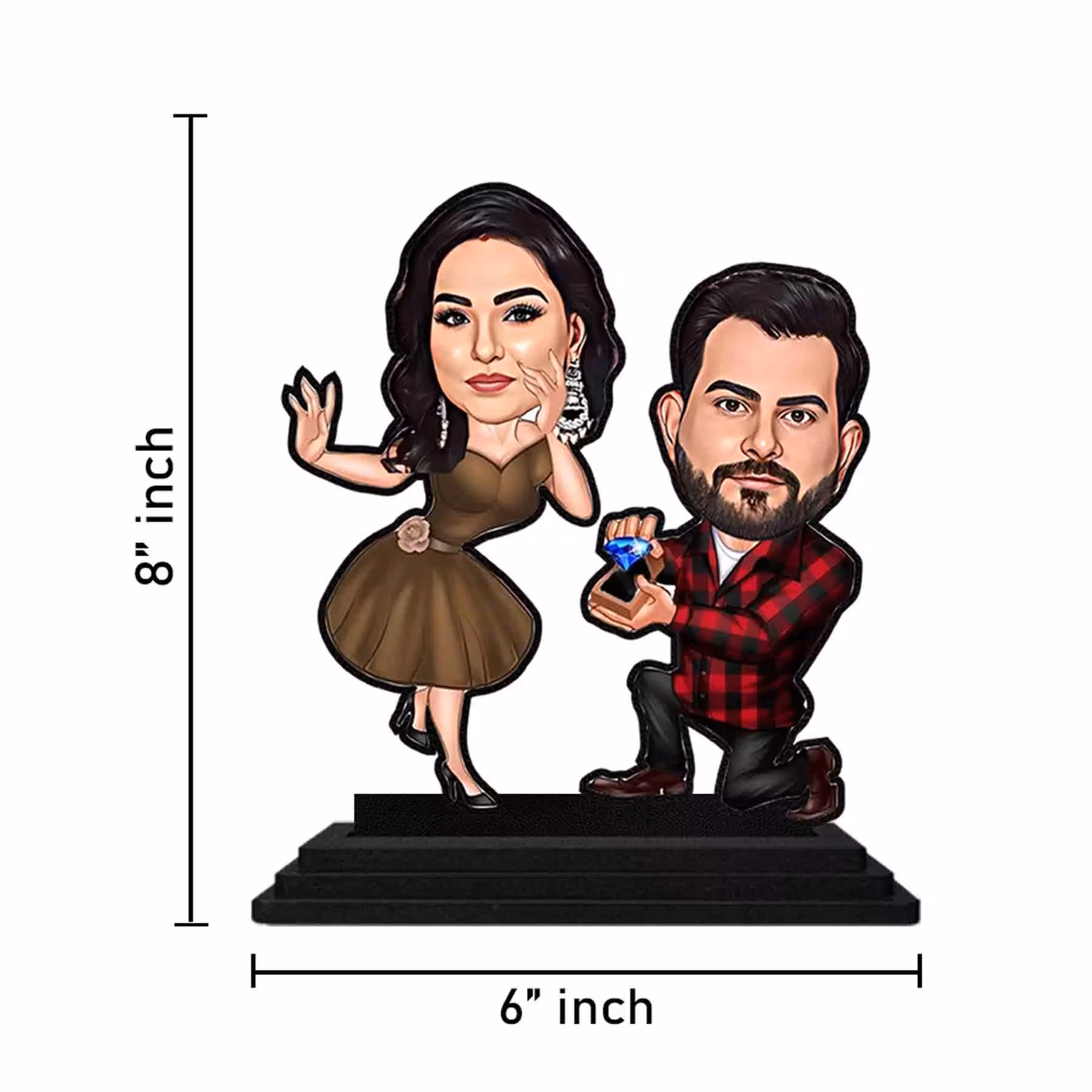 Customized Couple Caricature Statue 6x8 Inch Special Occasions
