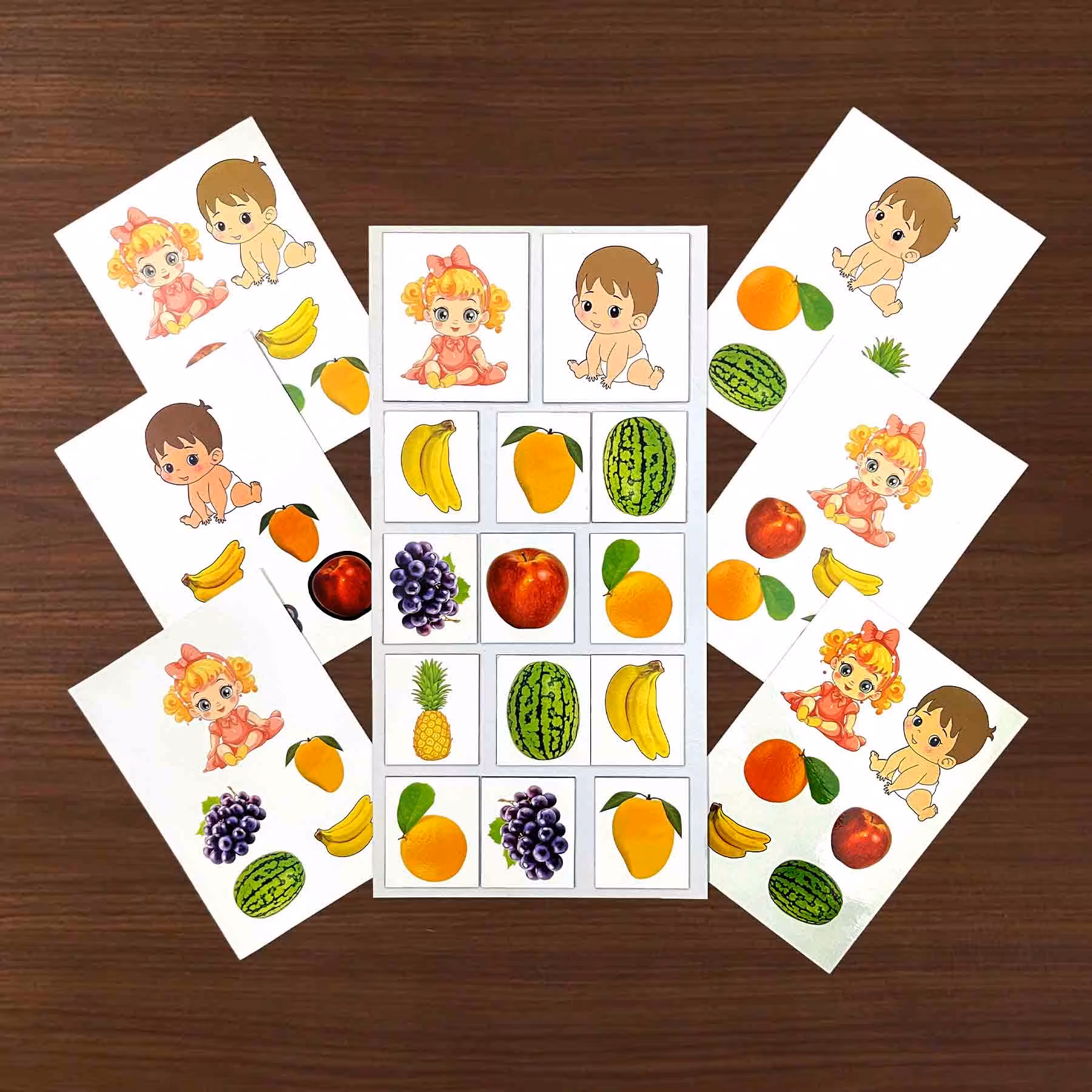 Fruit Name Learning Game with Magnets 12x6 Inch