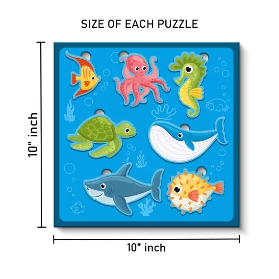 Brain Puzzles for 5 Year Olds Baby Puzzle Games (Set of 2) (Size : 10x10 inches)