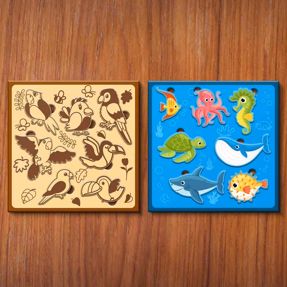 Child Development Puzzle Set of 2 10x10 Inch Children's Design 05