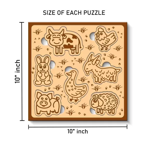 Children's Puzzle Puzzle for Child Development (Set of 2) (Size 10x10 inches)