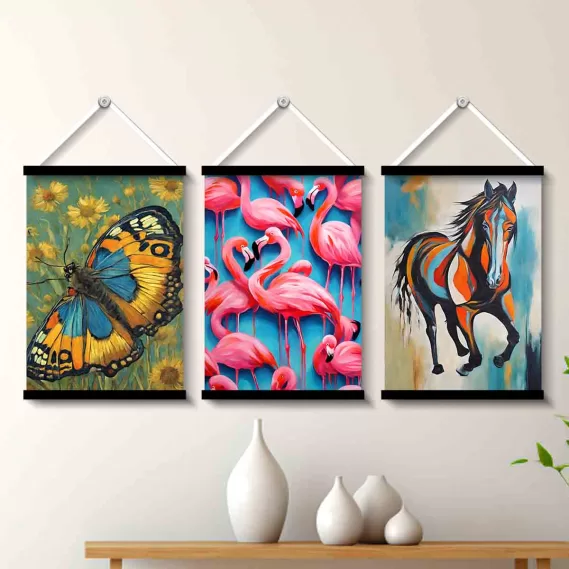 Wall Paintings Aesthetic Wall Decor Abstract Paintings (Size 12x18 inches Each)