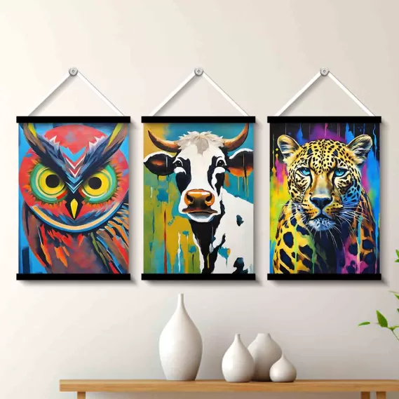 Wall Painting Bedroom Abstract Painting Wall Hanging (Size 12x18 inches Each)