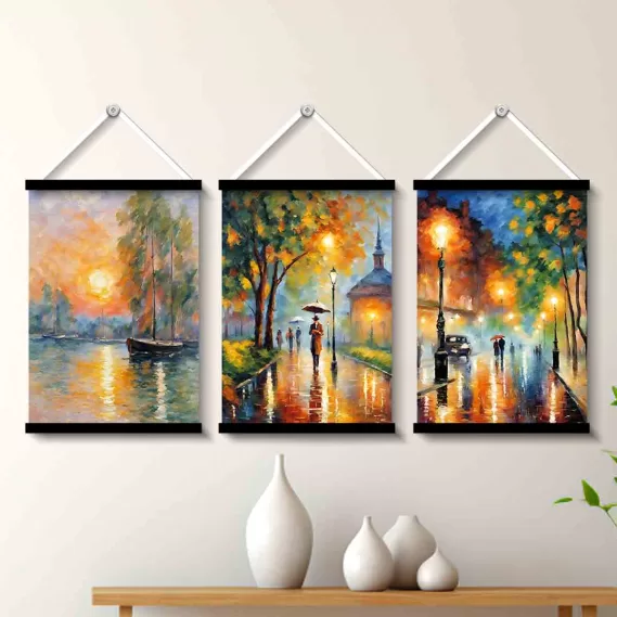 Decorative Wall Paintings for Living Room Wall Painting Design (Size 12x18 inches Each)