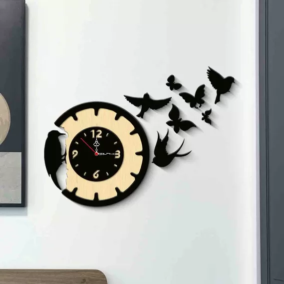 A Wood Wall Clock Art Deco Corporate Gift Items (Size 12x12 Inches)