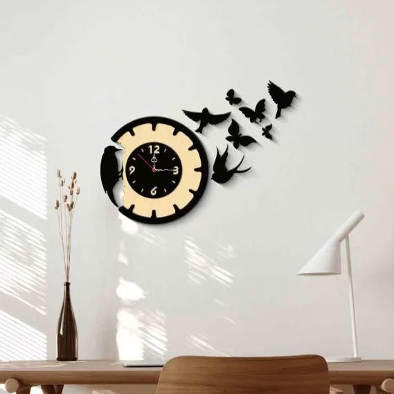 A Wood Wall Clock Art Deco Corporate Gift Items (Size 12x12 Inches)