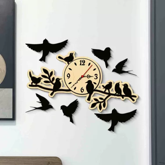 A Wooden Wall Clock Antique Home Decor Aesthetic (Size 12x12 Inches)