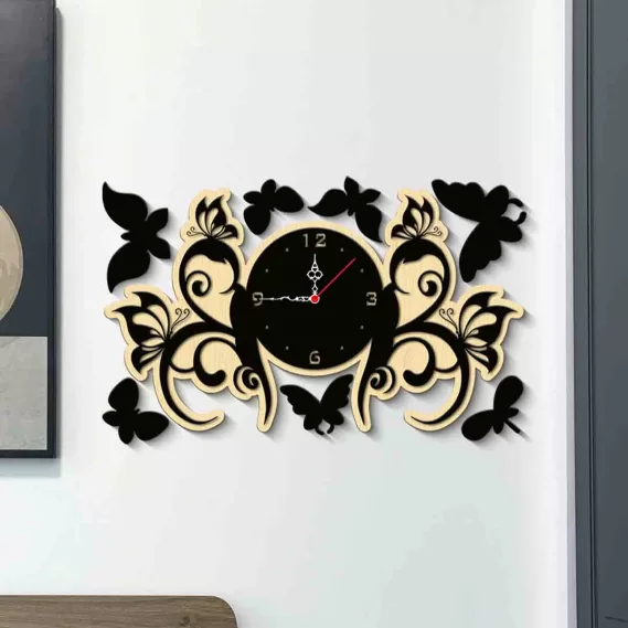 A Wooden Wall Clock for Bedroom Household Gift Items (Size 12x12 Inches)