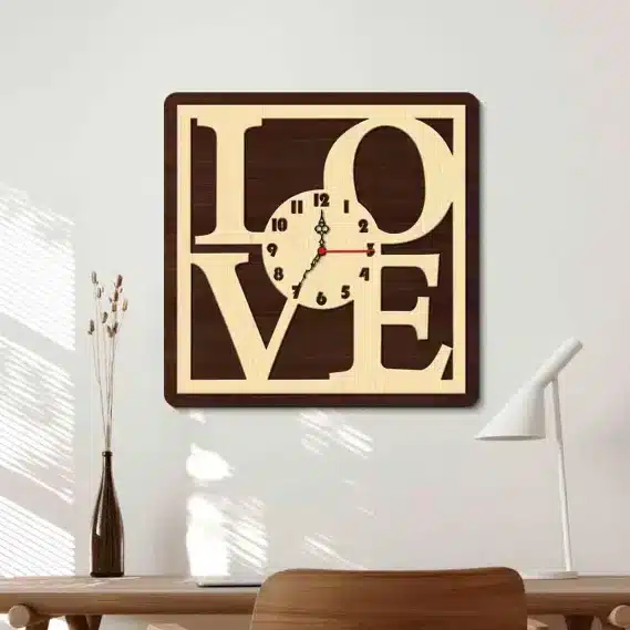 Wooden Wall Clock for Gift Gift Items for Kitchen (Size 12x12 Inches)