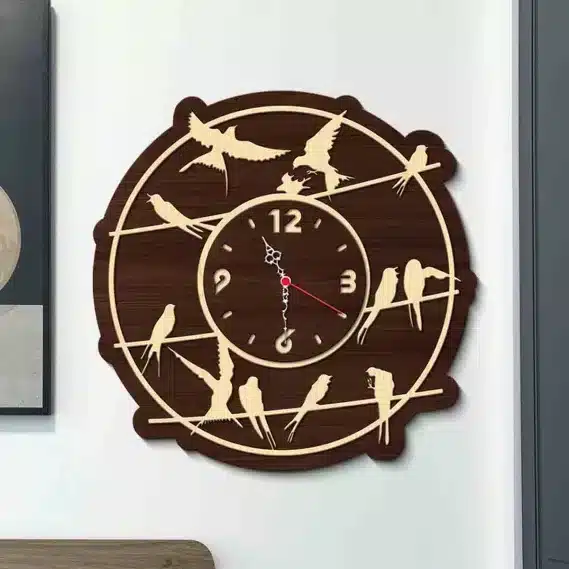 Wooden Wall Clocks for Kitchen Luxury Home Decor (Size 12x12 Inches)