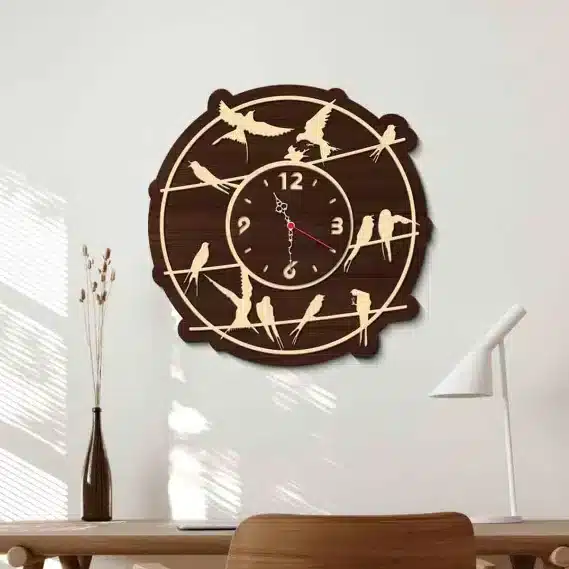 Wooden Wall Clocks for Kitchen Luxury Home Decor (Size 12x12 Inches)