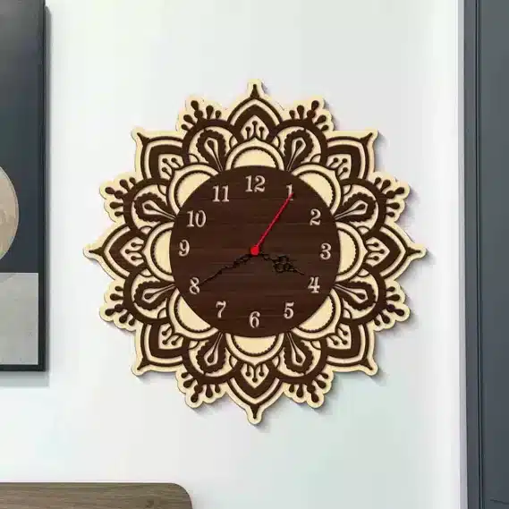 Wall Clock Design for Living Room Birthday Gift Items (Size 12x12 Inches)