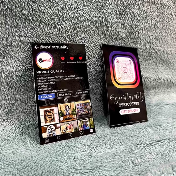 Custom theme instagram visiting card