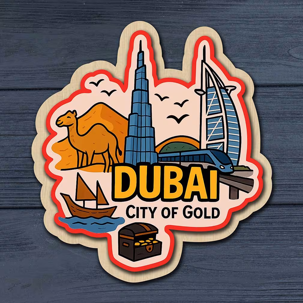 Dubai 3D Fridge Magnet City of Gold Souvenir
