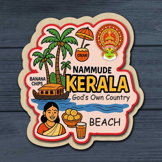 Kerala 3D Fridge Magnet - God's Own Country Souvenir