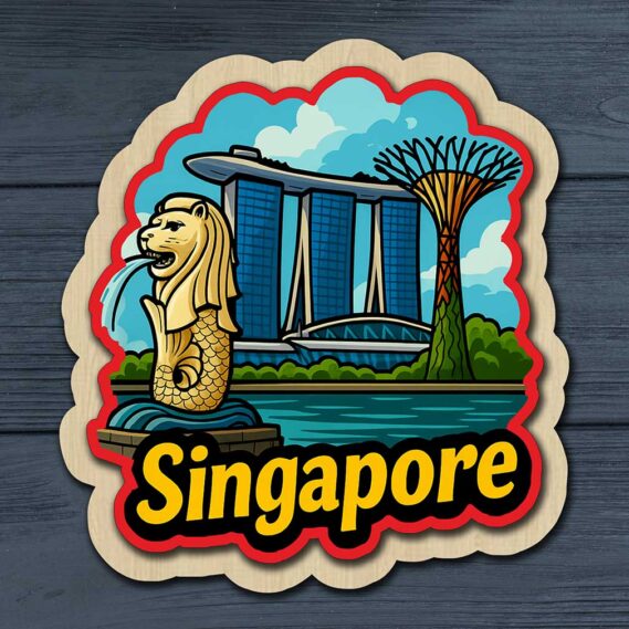 Singapore 3D Fridge Magnet - Skyline Landmark Souvenir