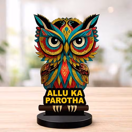 Allu Ka Parotha Owl Funny Tabletop Statue