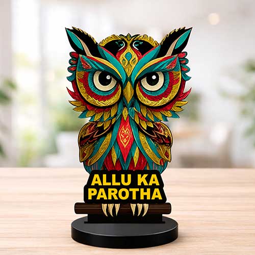 Allu Ka Parotha Owl Funny Tabletop Statue