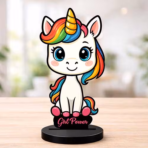 Girl Power Unicorn Funny Tabletop Statue
