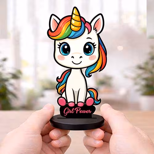 Girl Power Unicorn Funny Tabletop Statue