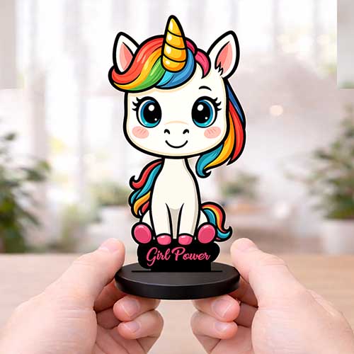 Girl Power Unicorn Funny Tabletop Statue - Image 3