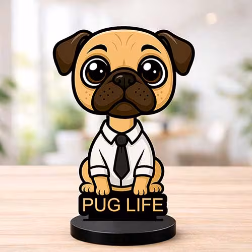 Pug Life Funny Tabletop Statue
