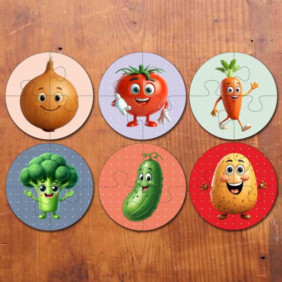 Vegetable Round Jigsaw Puzzle Set for Kids